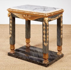 Swedish Neoclassical Marble Top Console Table