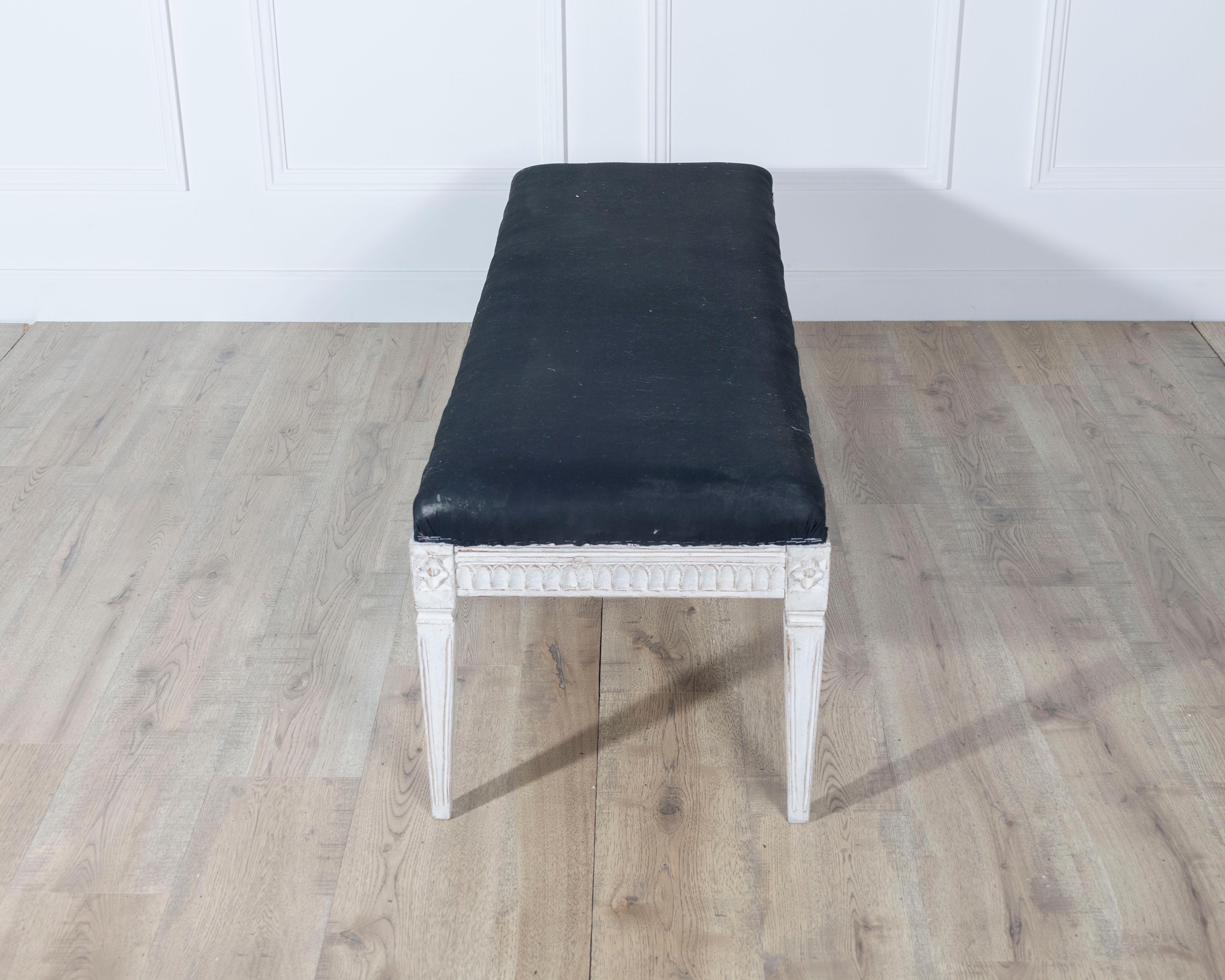 19th Century Swedish Neoclassical Painted Bench, circa 1880 For Sale