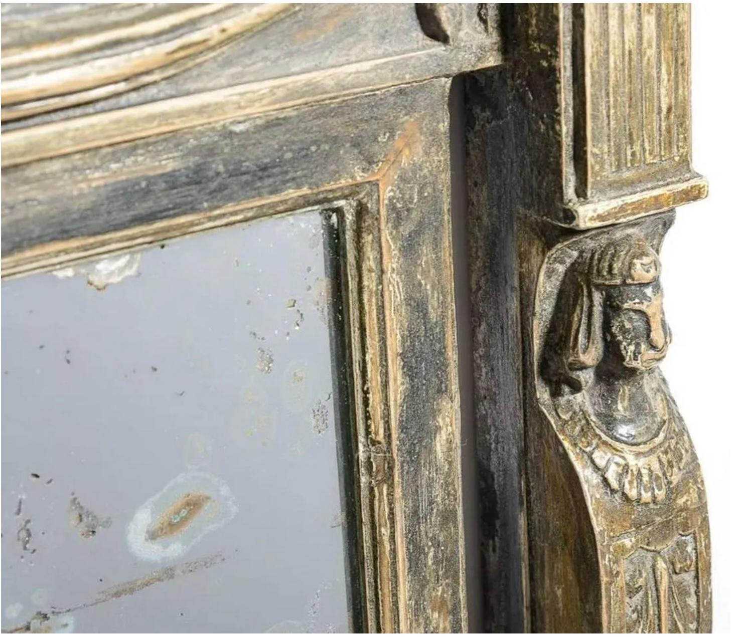 Schwedischer neoklassizistischer bemalter Gitterspiegel (Holz) im Angebot