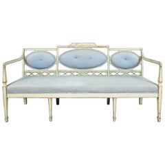 Antique Swedish Neoclassical Painted Settee