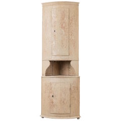 Swedish Neoclassical Pine Corner Cabinet