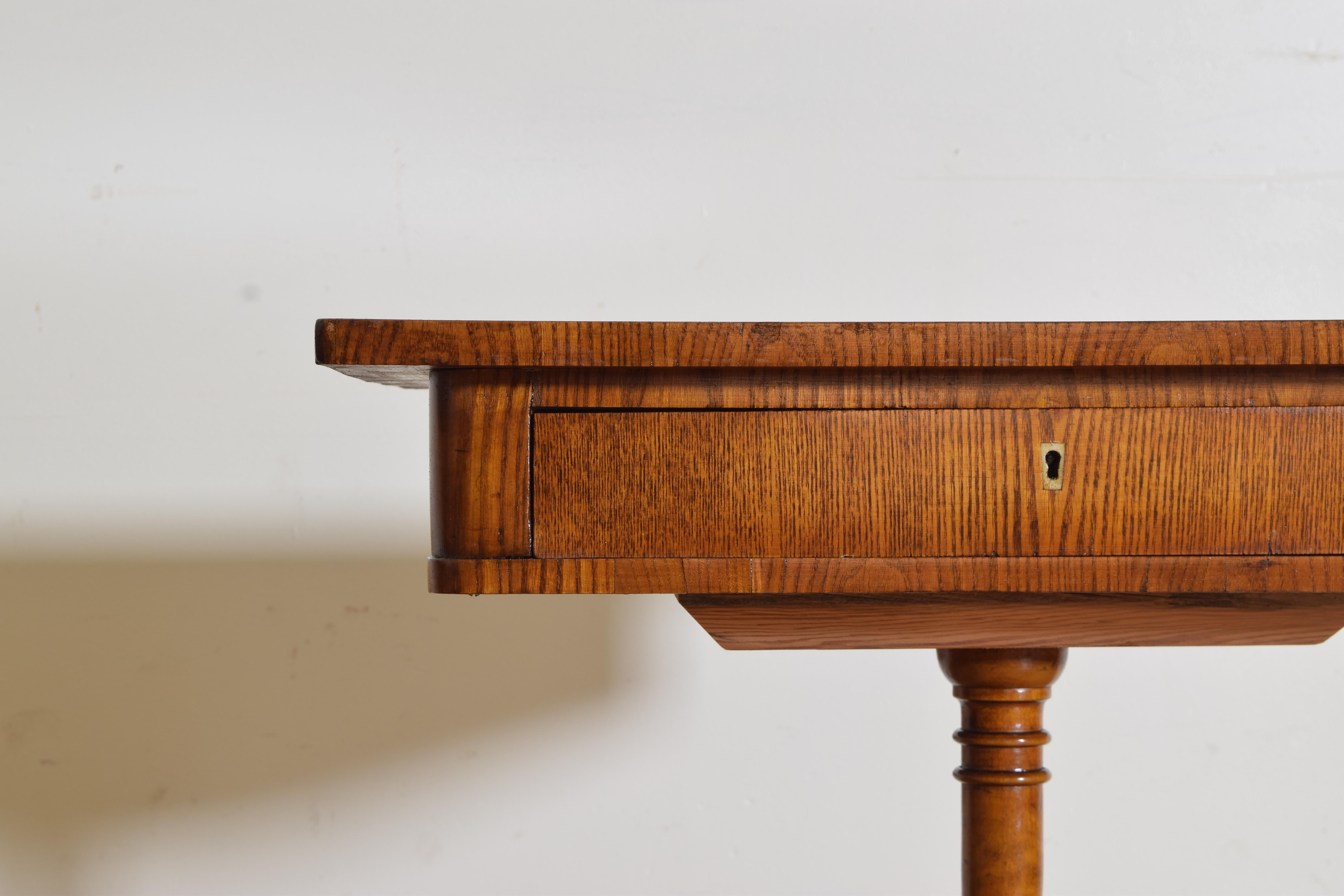 Swedish Neoclassical Revival Chestnut 1-Drawer Work Table, 3rdq 19th Cen 3