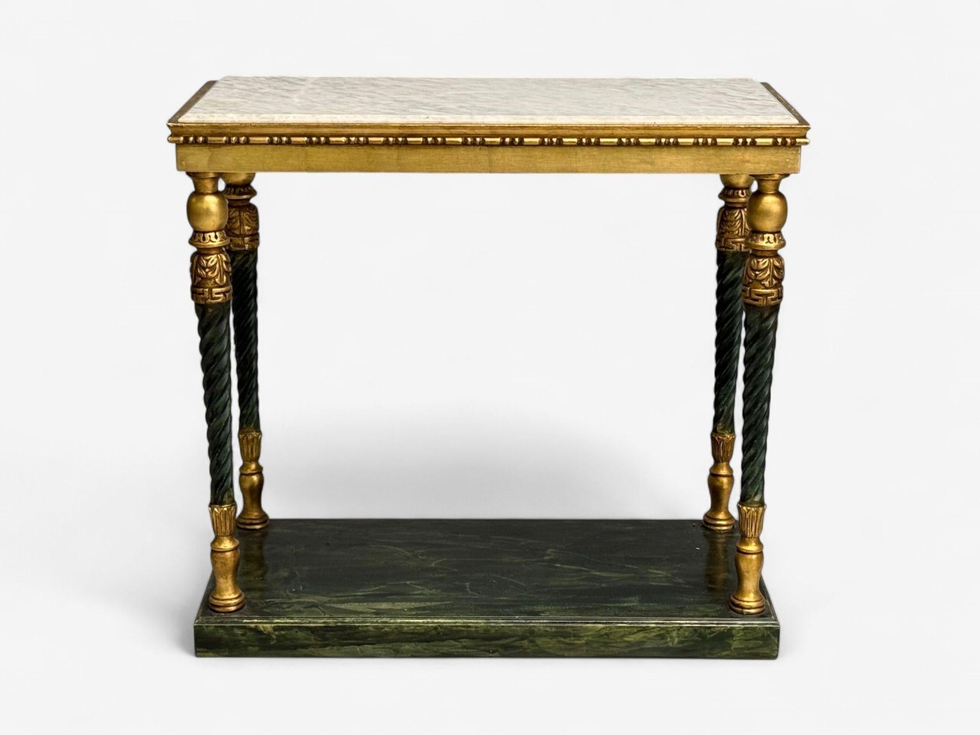 Schwedischer Neoklassizismus, Giltwood, Marmor, Konsolentische, Schweden, 20.Jh. im Angebot 7