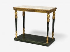 Swedish Neoclassical Style, Giltwood, Marble, Console Tables, Sweden, 20th c.
