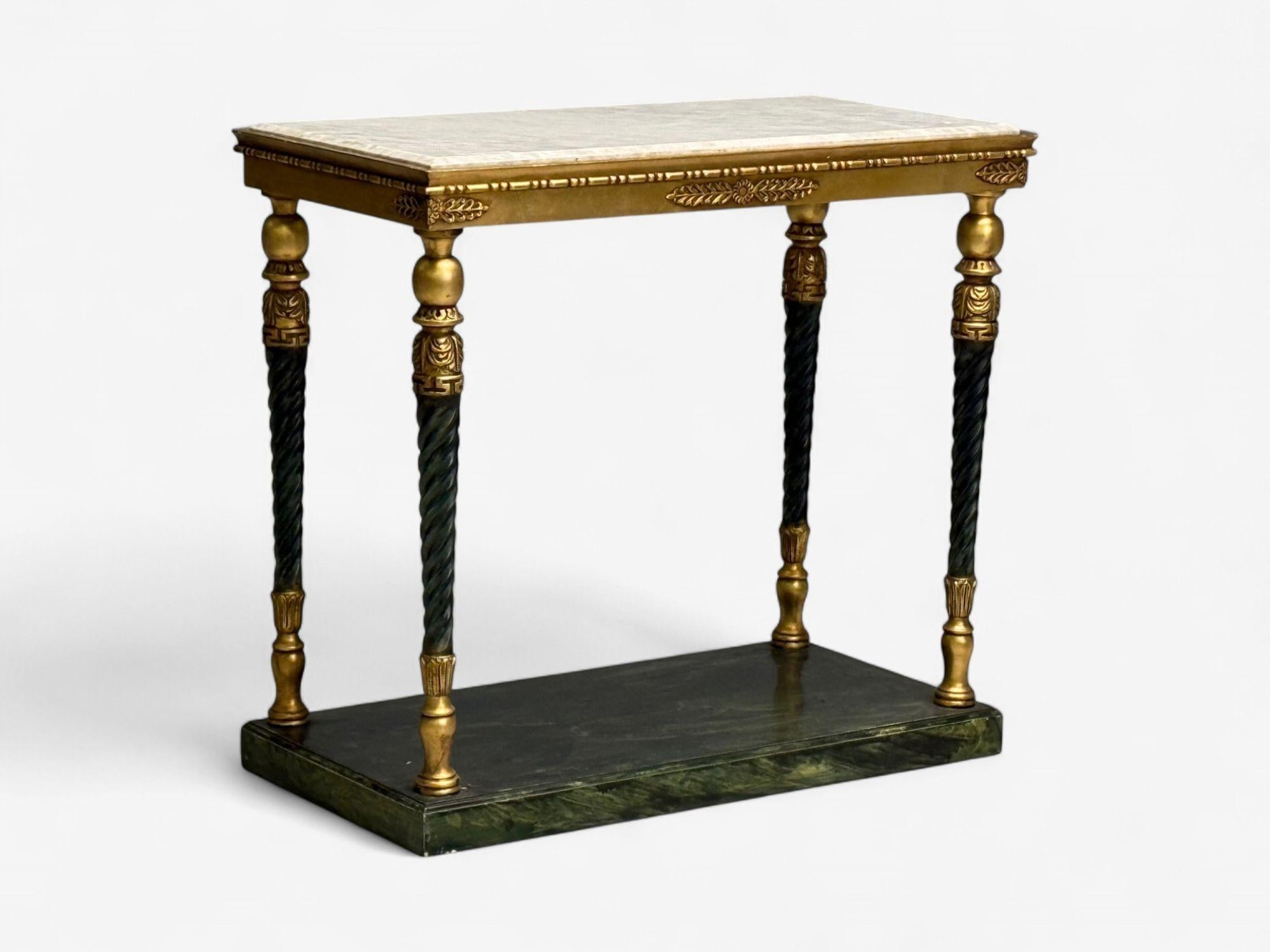 Schwedischer Neoklassizismus, Giltwood, Marmor, Konsolentische, Schweden, 20.Jh. im Zustand „Gut“ im Angebot in Manhasset, NY