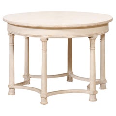 Swedish Neoclassical Style Painted Center Table with Lotiform Capitals