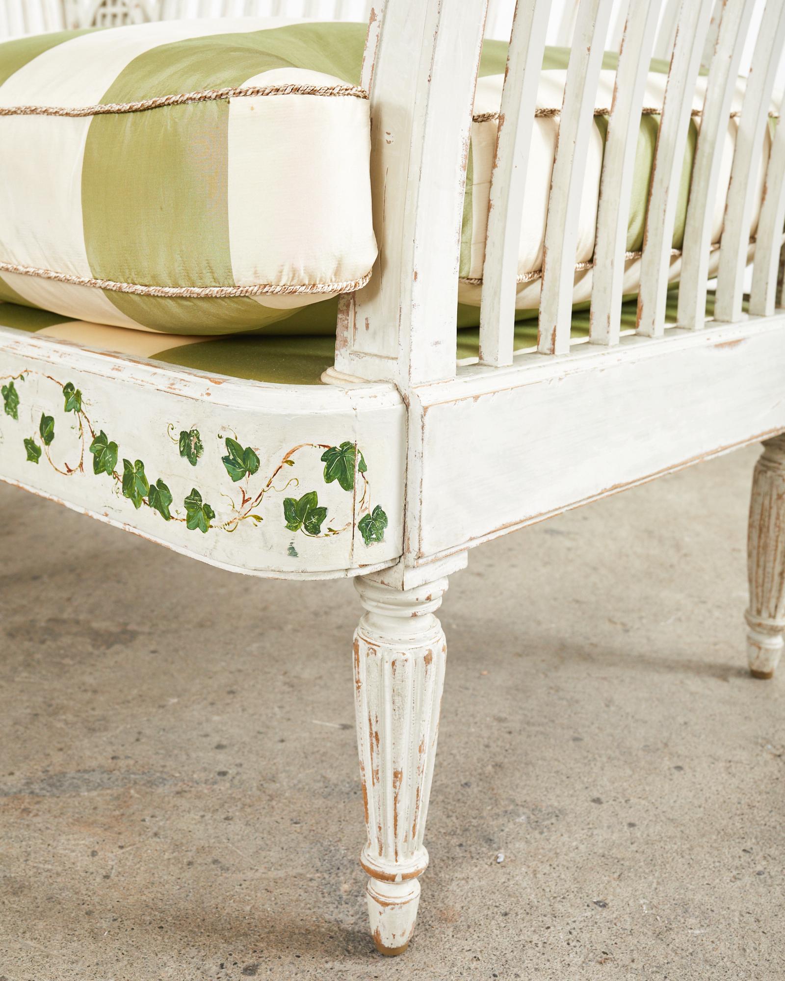 Swedish Neoclassical Style Painted Pine Daybed Bench Settee 11
