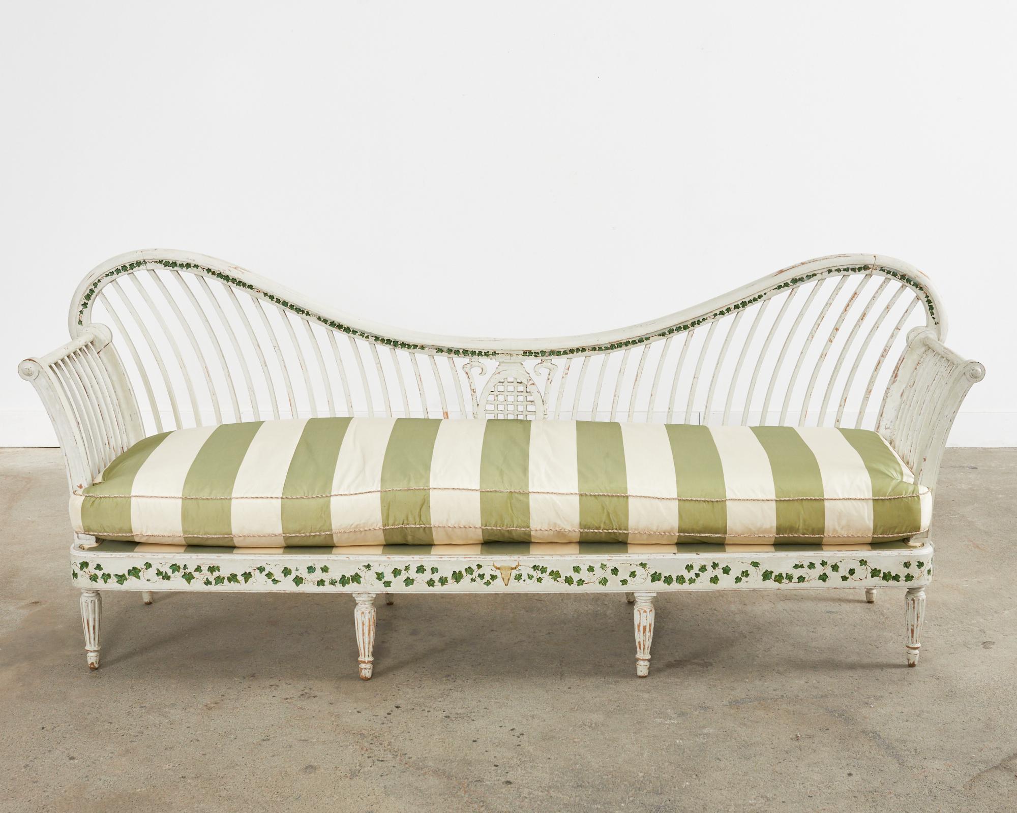 Swedish Neoclassical Style Painted Pine Daybed Bench Settee 1