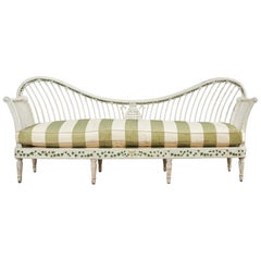 Sofá-cama de pino pintado de estilo neoclásico sueco Banco Settee