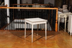 Swedish Neoclassical Style Painted Side Table with Drawer from Småland, 1880s