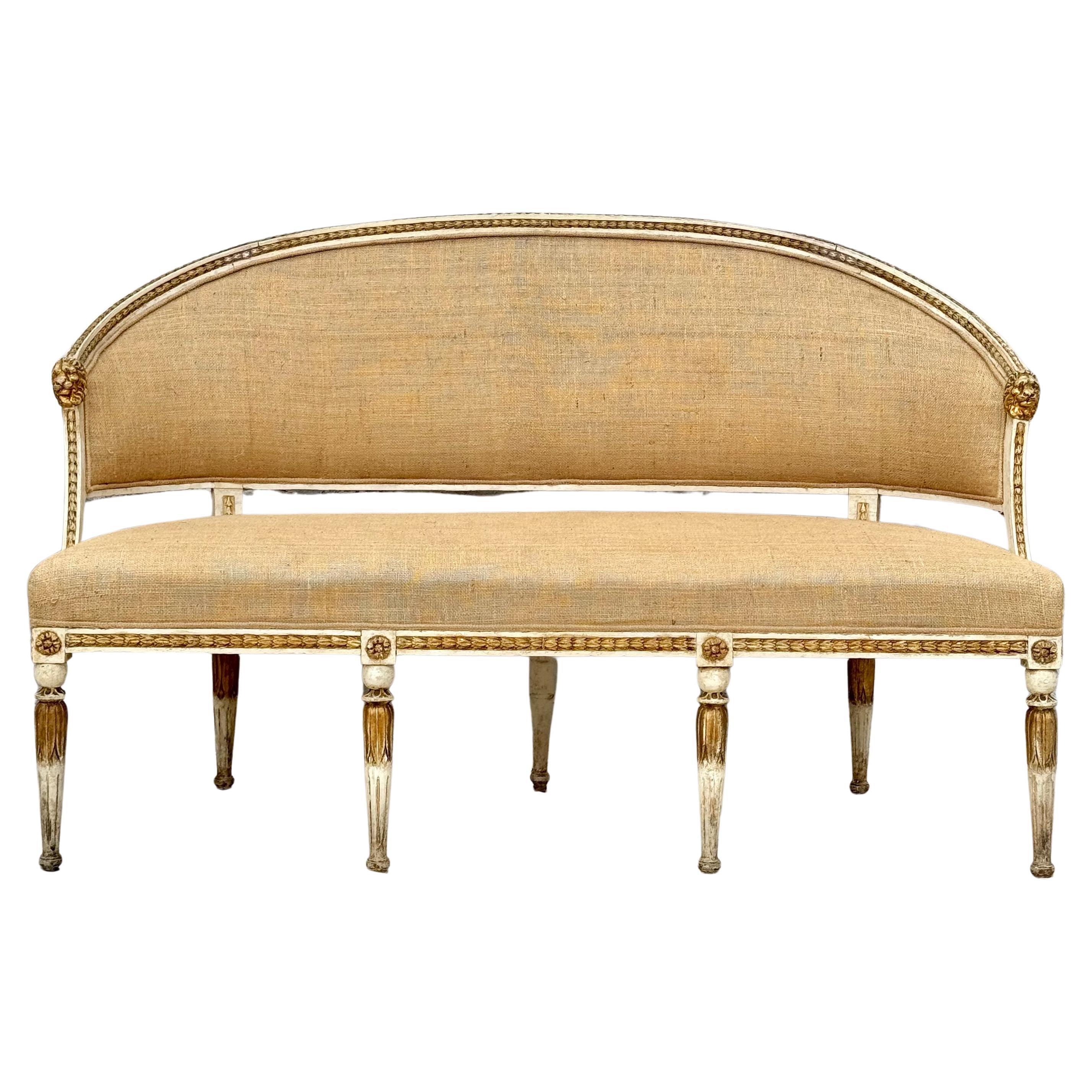 Swedish Neoclassical Style Parcel Gilt Settee