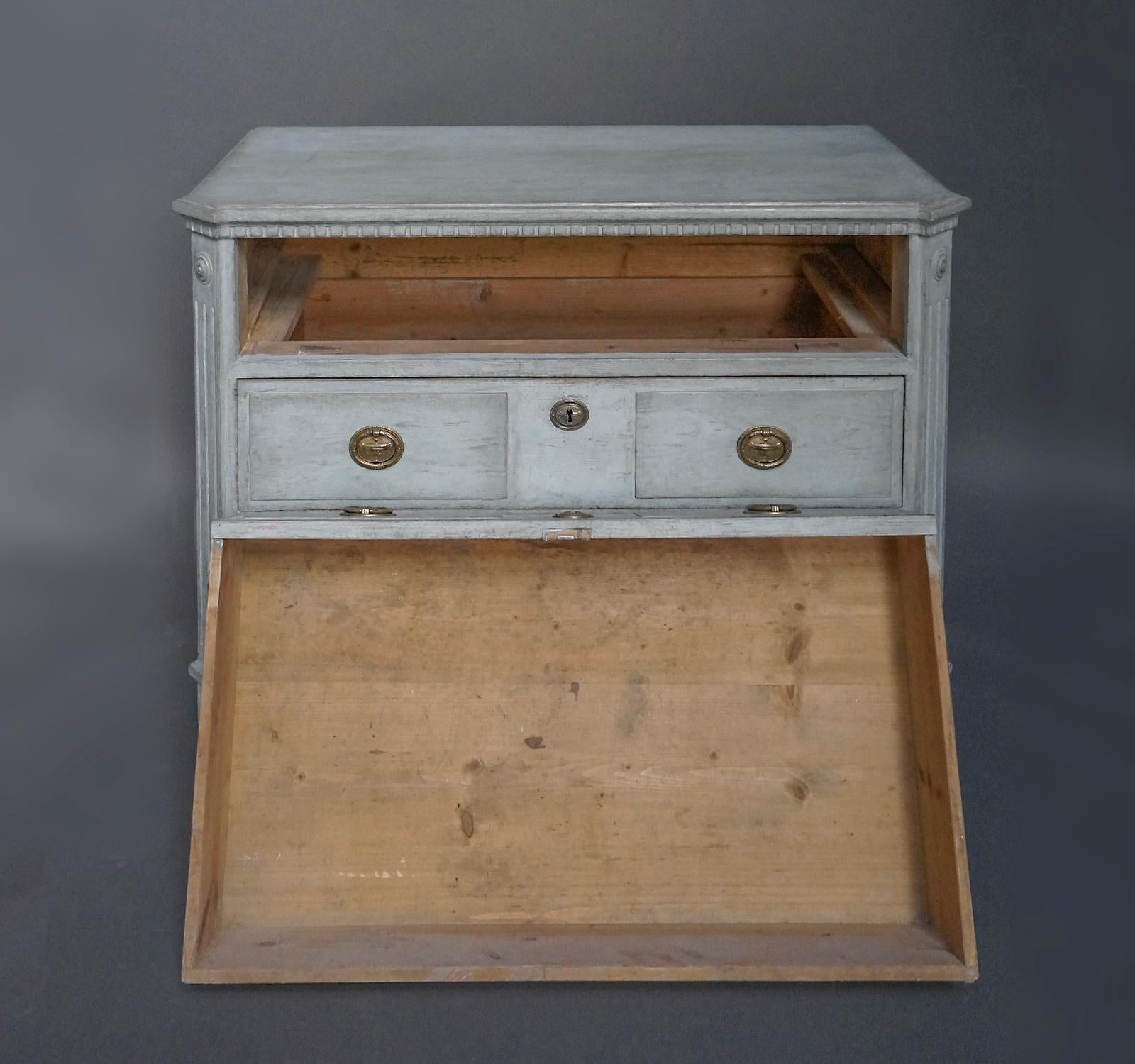 Hand-Carved Swedish Neoclassical Three-Drawer Chest