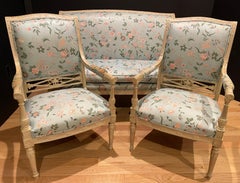 Three-Piece French Neoclassical Revival Salon Set with Directoire Influences