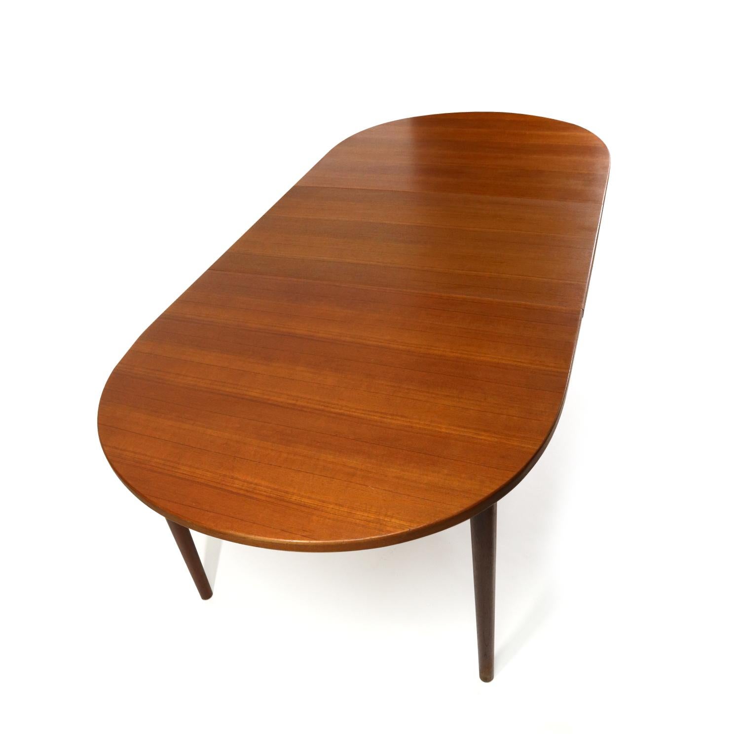 Mid-Century Modern Swedish Nils Jonsson for Troeds Vintage Expanding Oval Teak Dining Table