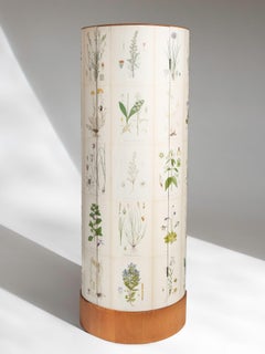 Swedish Nordens Flora Illustrations on Demilune Cabinet, 1950's