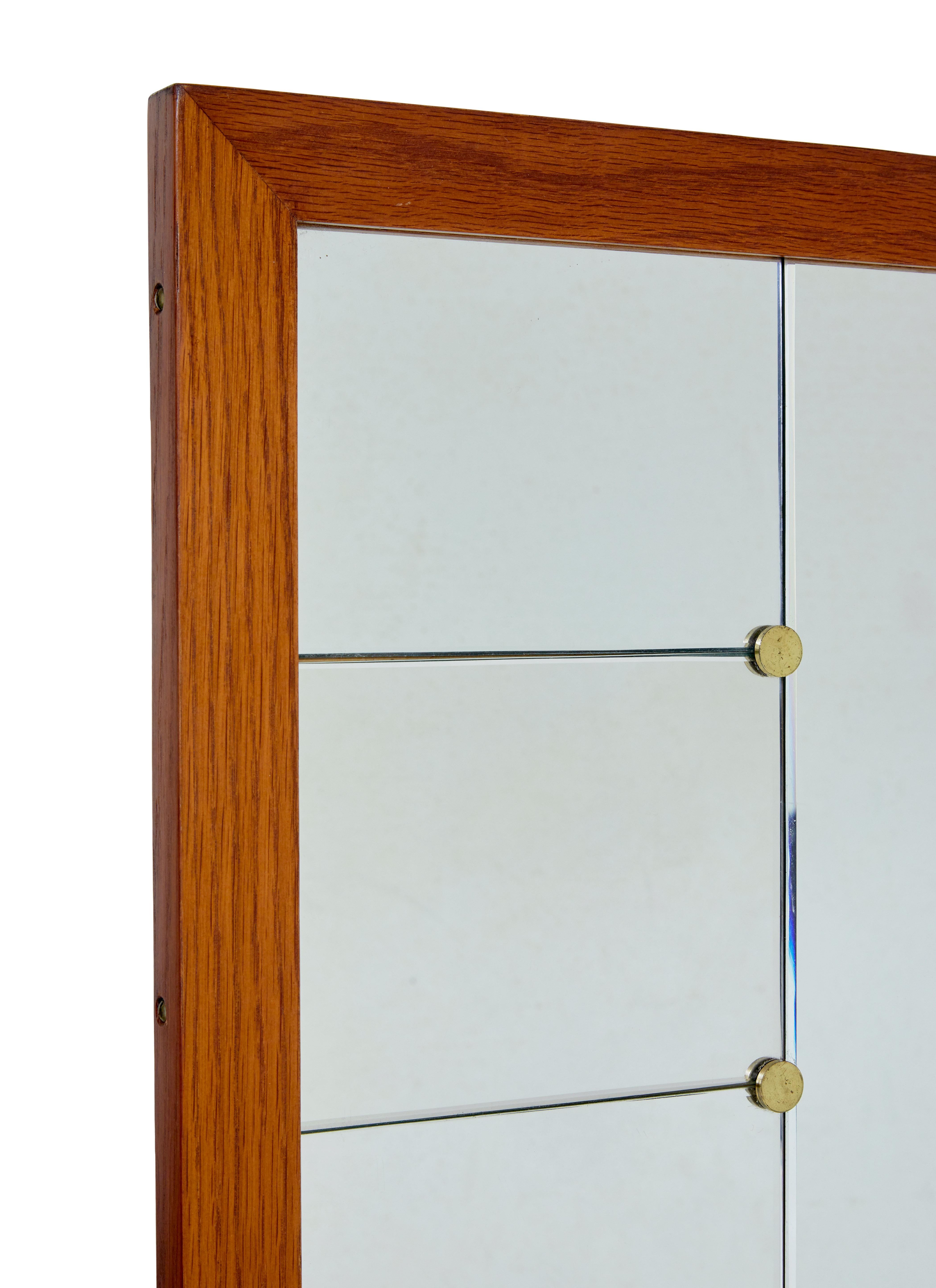Swedish oak framed mirror by Glas and Tra In Good Condition For Sale In Debenham, Suffolk