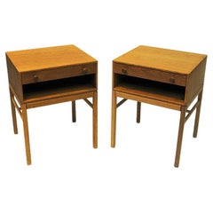 Swedish Oak Night Table Pair Casino by Engström & Myrstrand for Tingströms 1960s