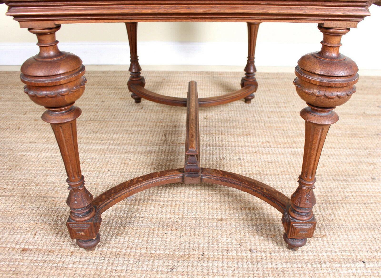 Swedish Oak Parquetry Dining or Library Table Carved, 19th Century In Good Condition In Newcastle upon Tyne, GB