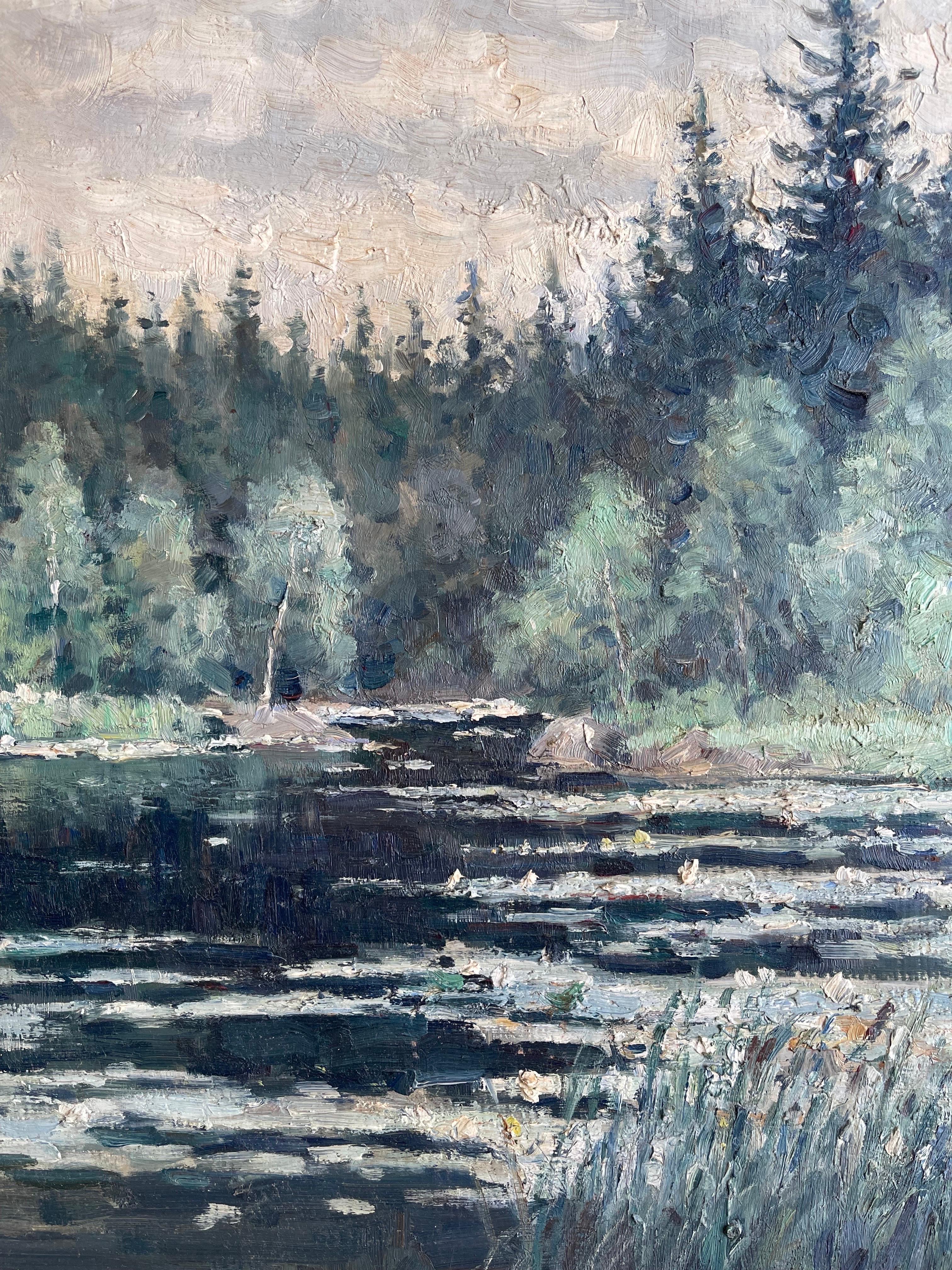 Swedish Oil Painting Landscape Per Sundberg (konstnär) In Good Condition For Sale In Oxford, GB