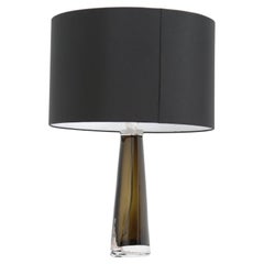 Swedish Olive Green Glass Table Lamp by Carl Fagerlund for Orrefors, 1960s Swedish Olive Green Glass Table Lamp by Carl Fagerlund for Orrefors, 1960s