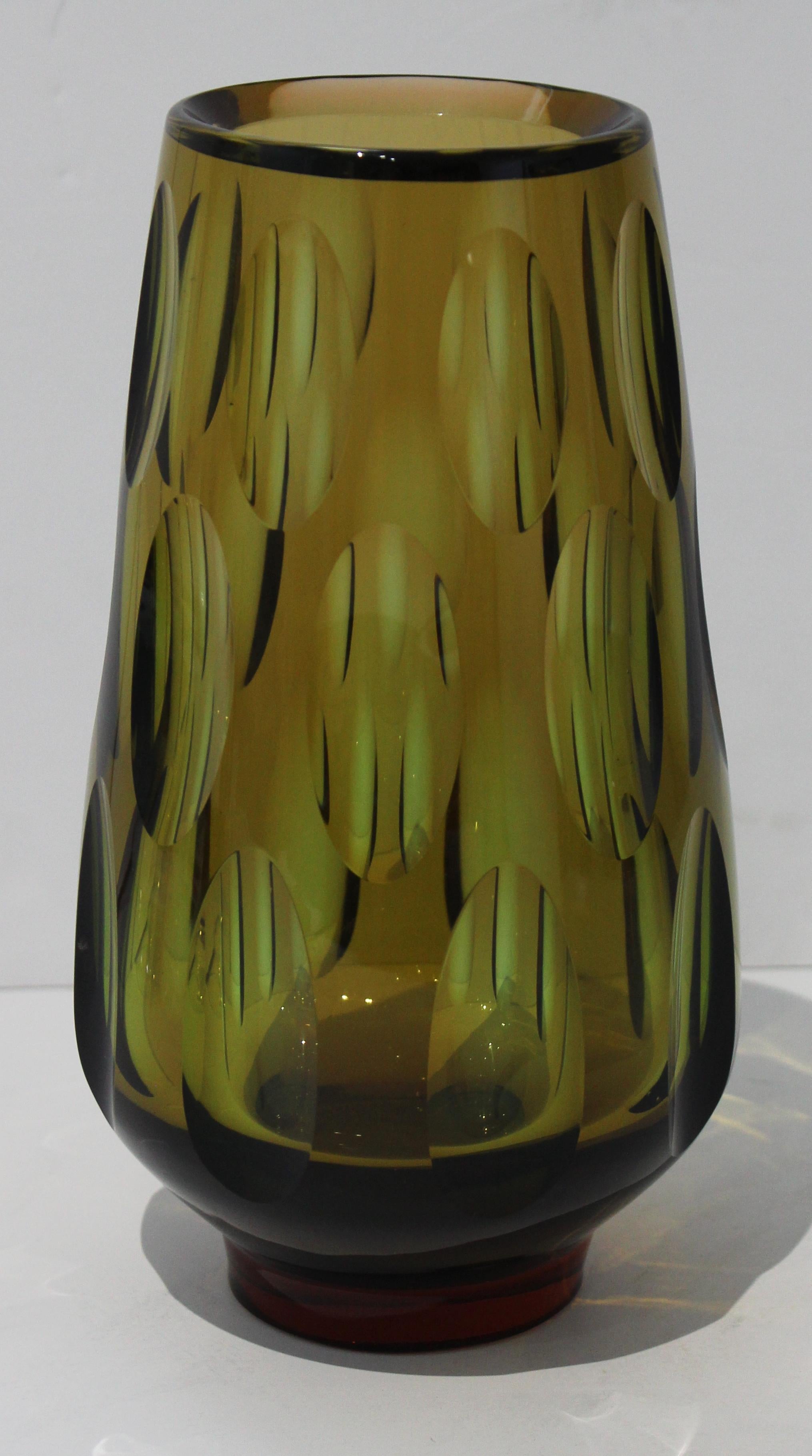 Mid-Century Modern Swedish Optic Glass Vase