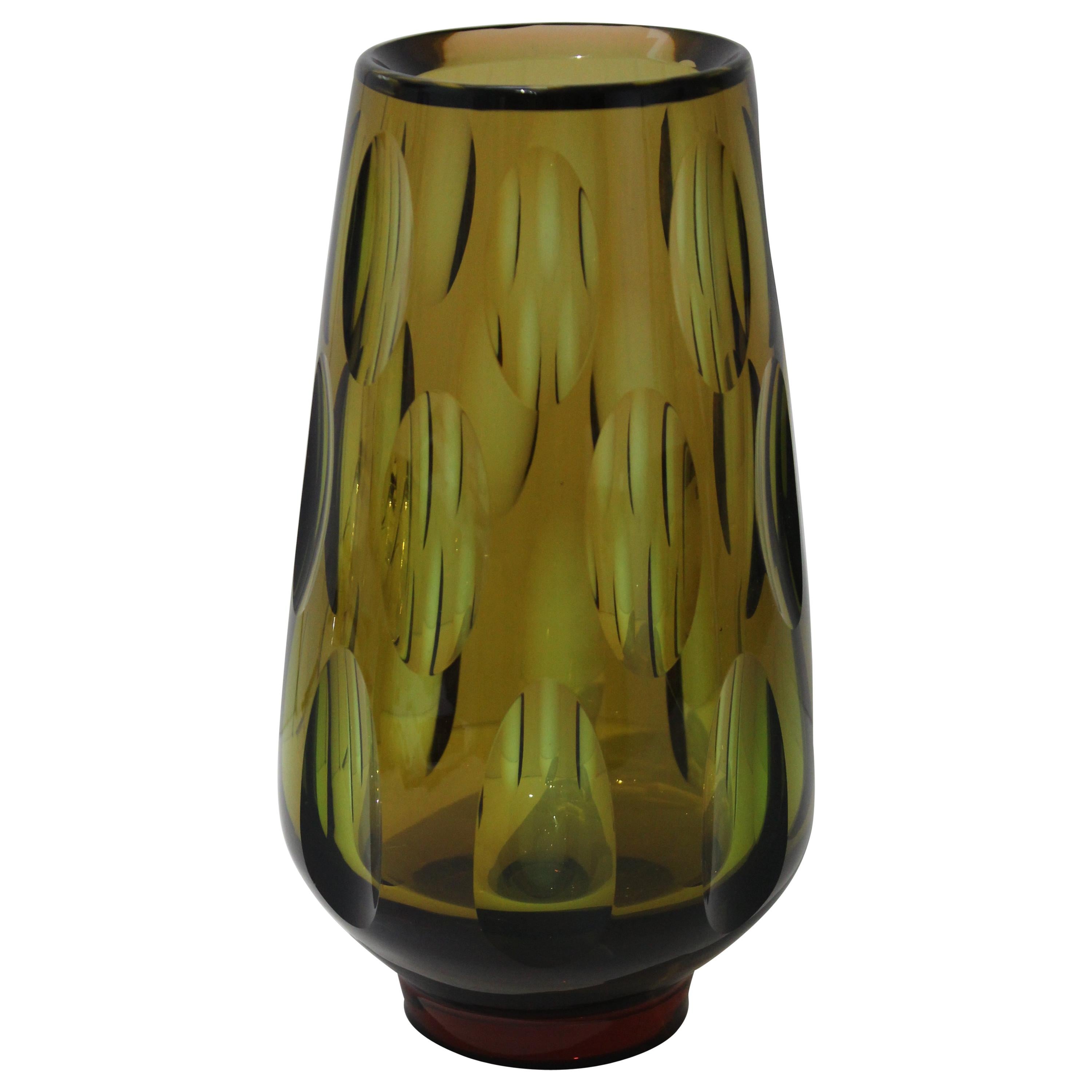 Swedish Optic Glass Vase