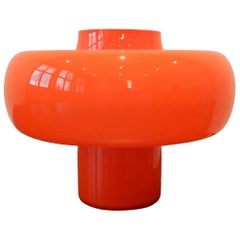 orange glass lamp Swedish Orange Glass Table Lamp, 1960s Vintage Design