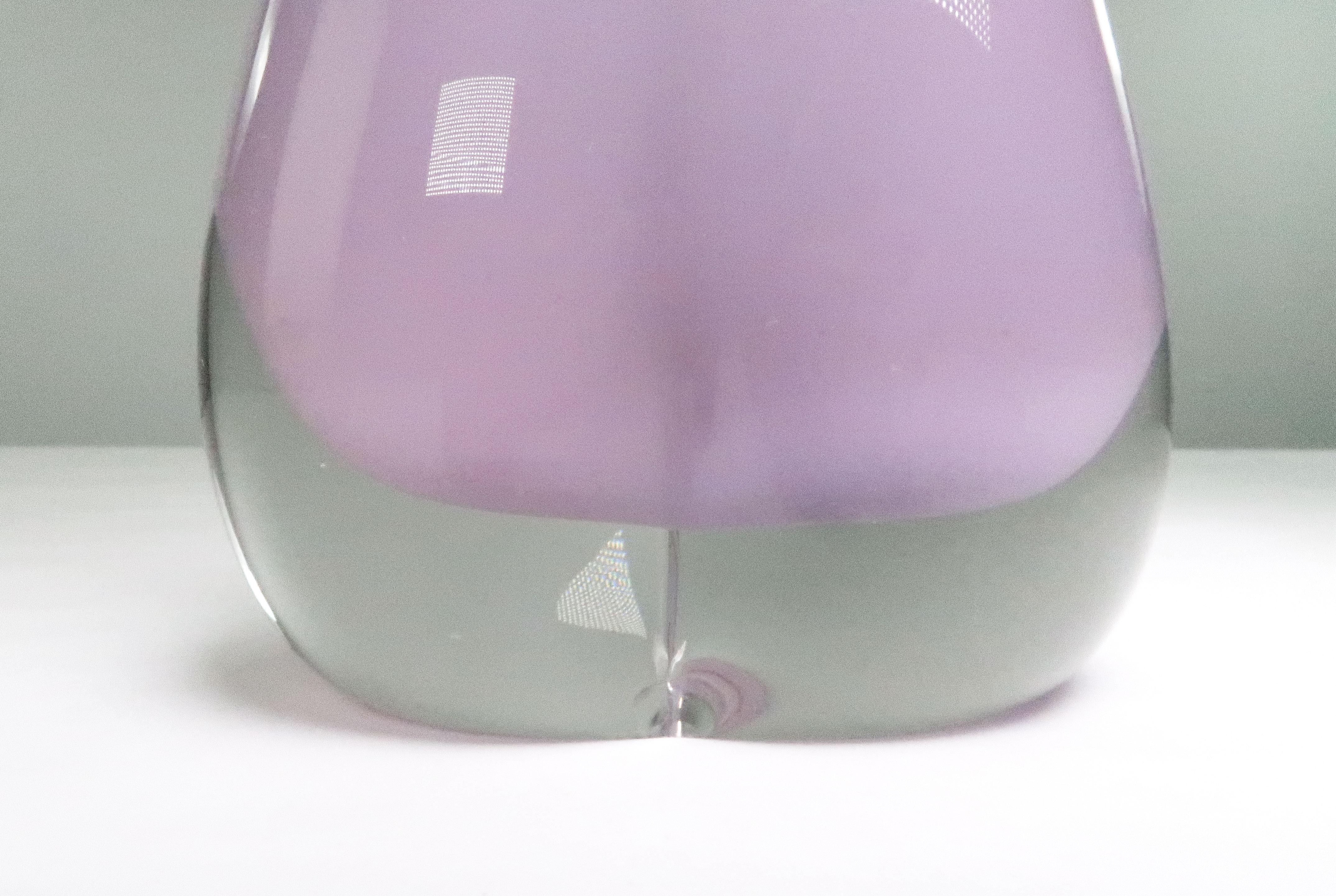 Swedish Sea Glasbruk, Kosta 1950s Soft Pink Art Glass Double Vase For Sale