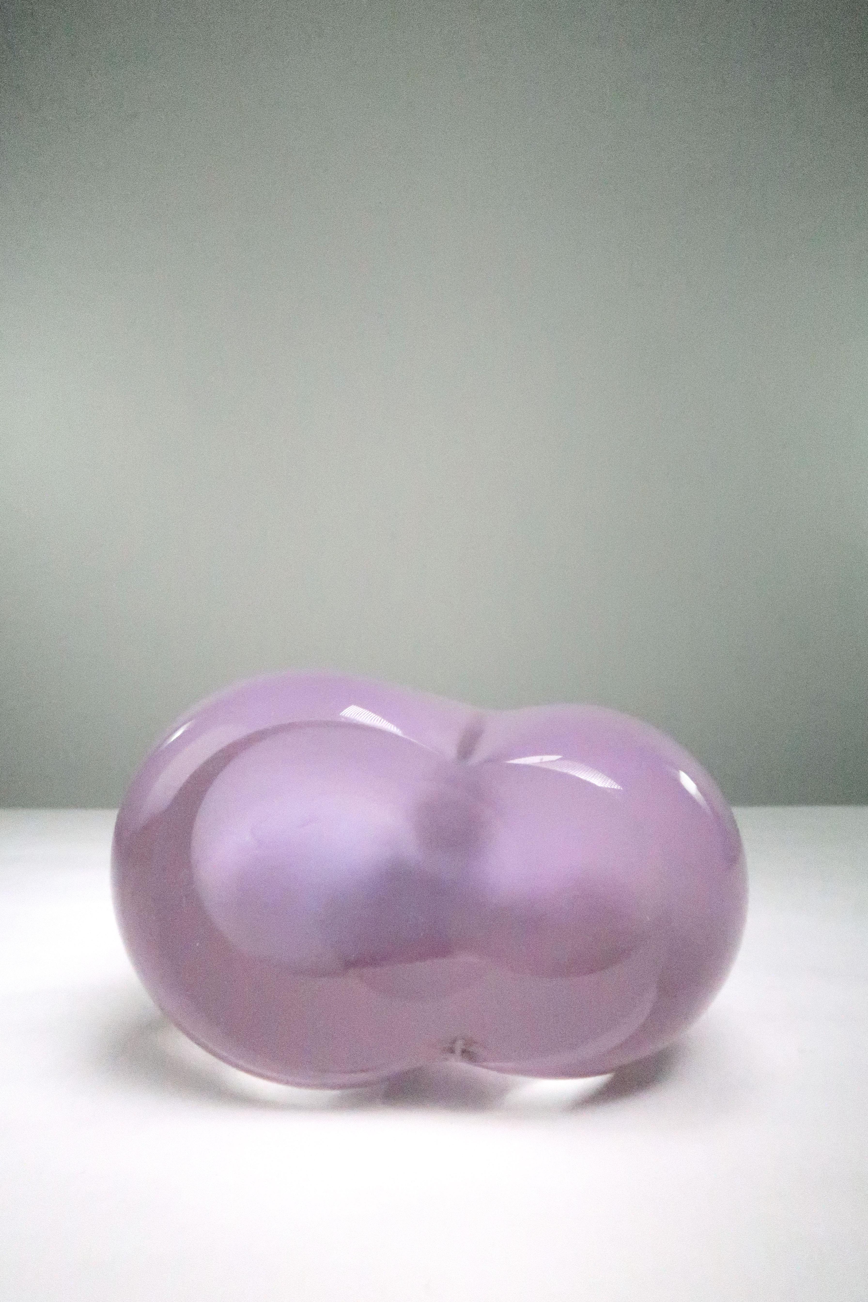 Hand-Crafted Sea Glasbruk, Kosta 1950s Soft Pink Art Glass Double Vase For Sale