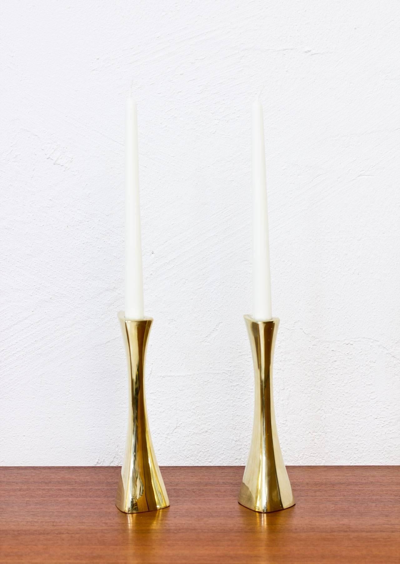 Swedish Organic Brass Candlesticks by BCA Eskilstuna, 1960s 1