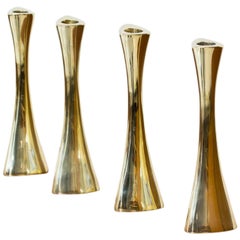 Swedish Organic Brass Candlesticks by BCA Eskilstuna, 1960s