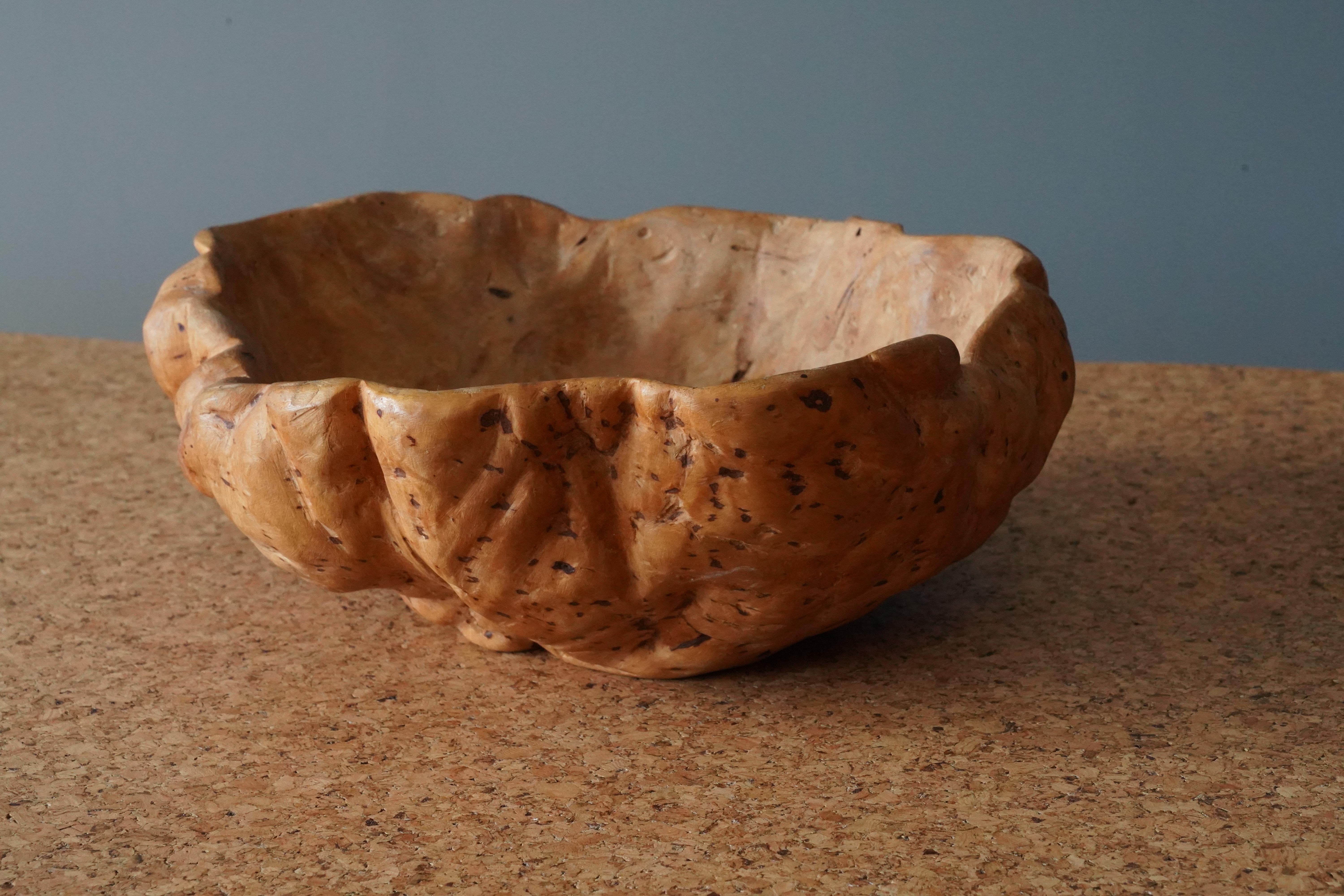 Swedish, Organic Burl Wood Bowl, Sweden, c. 1950s In Good Condition In High Point, NC