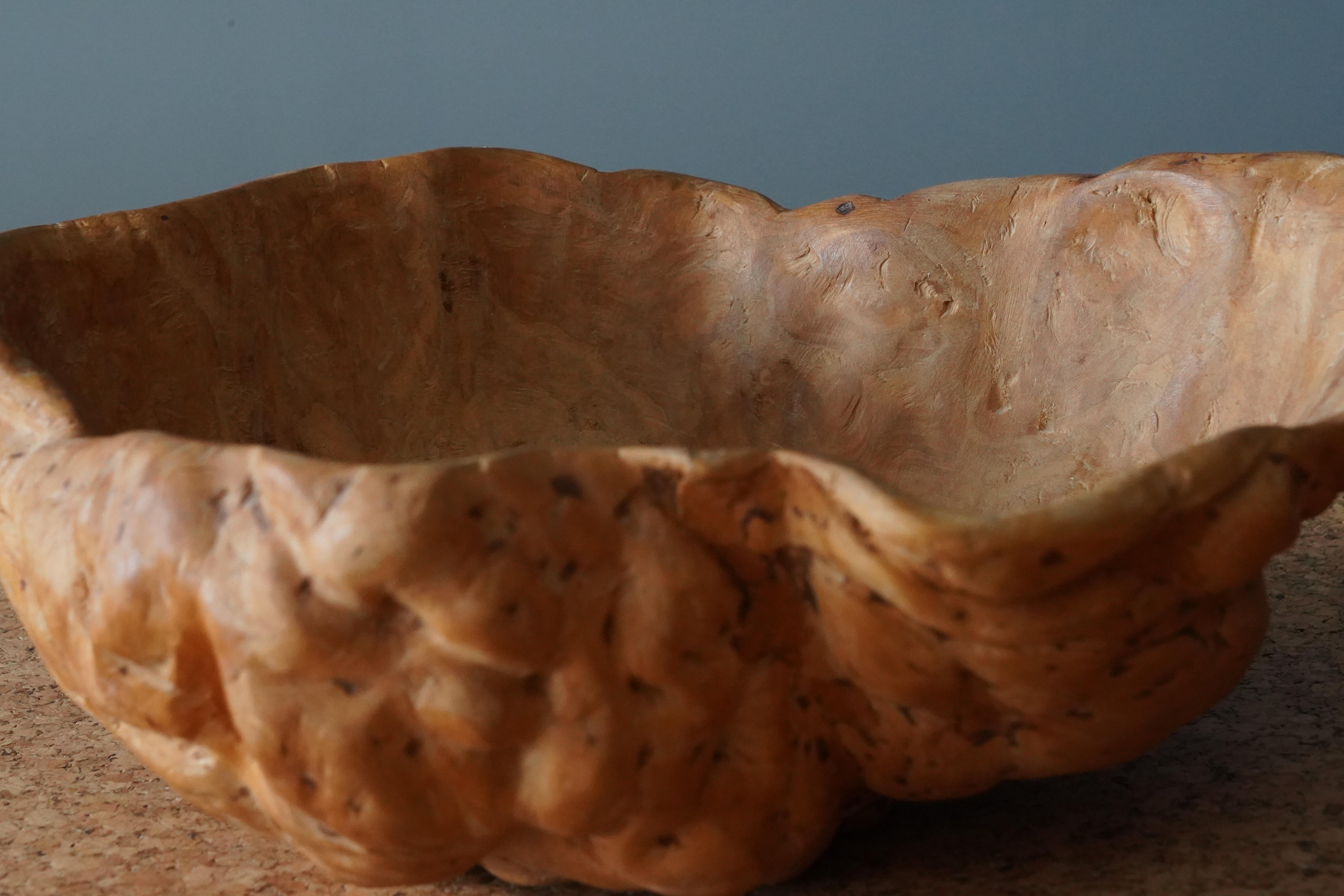 Late 20th Century Swedish, Organic Burl Wood Bowl, Sweden, c. 1950s