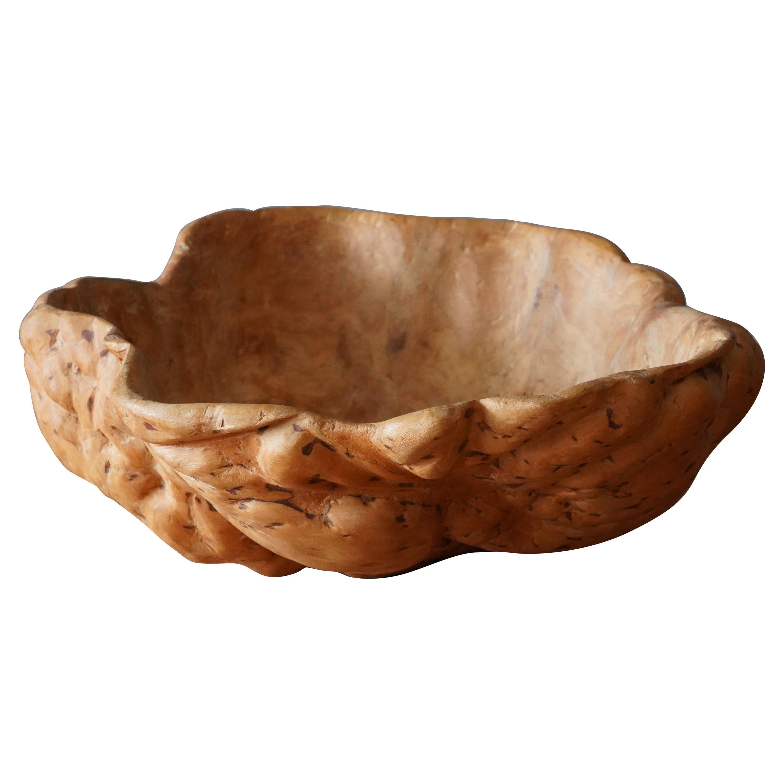 Swedish, Organic Burl Wood Bowl, Sweden, c. 1950s