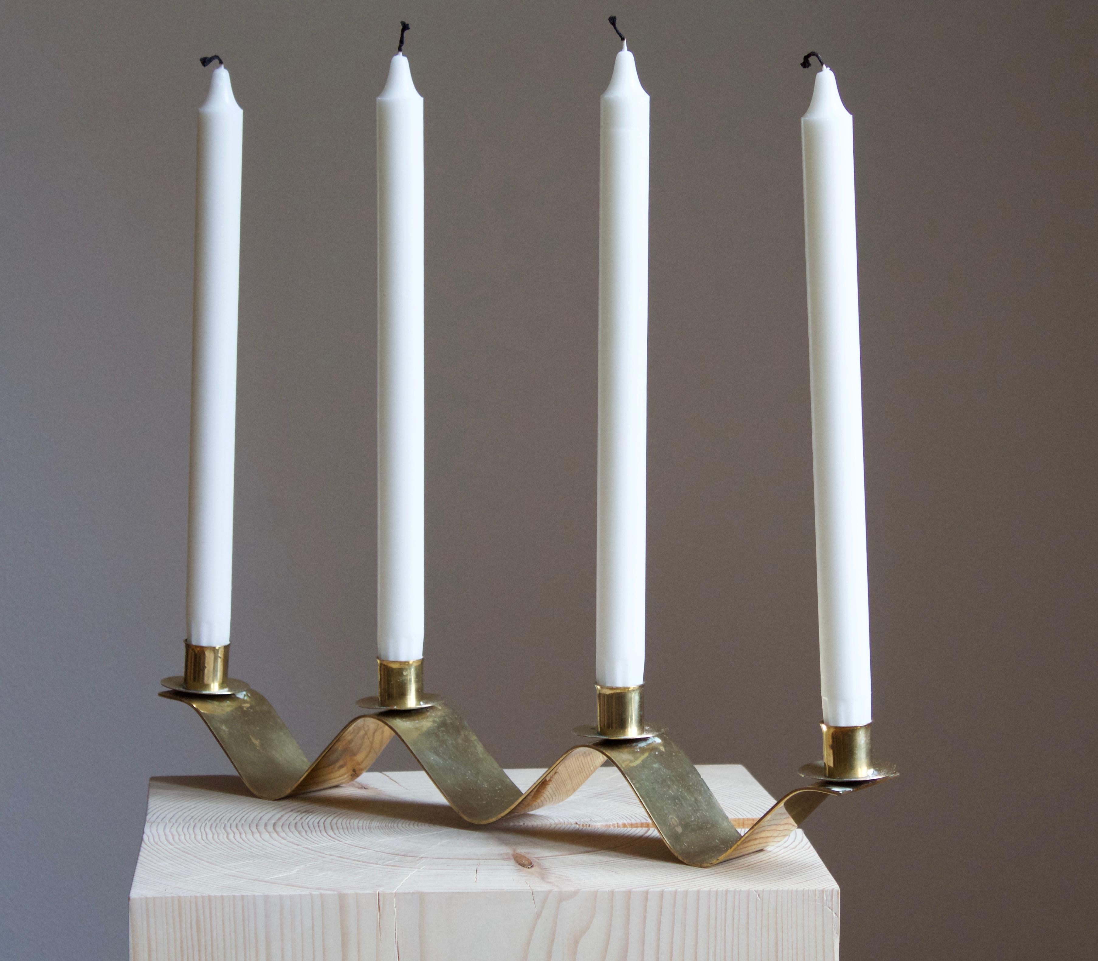 A candelabra, designed and produced in Sweden, c. 1940s-1950s.


