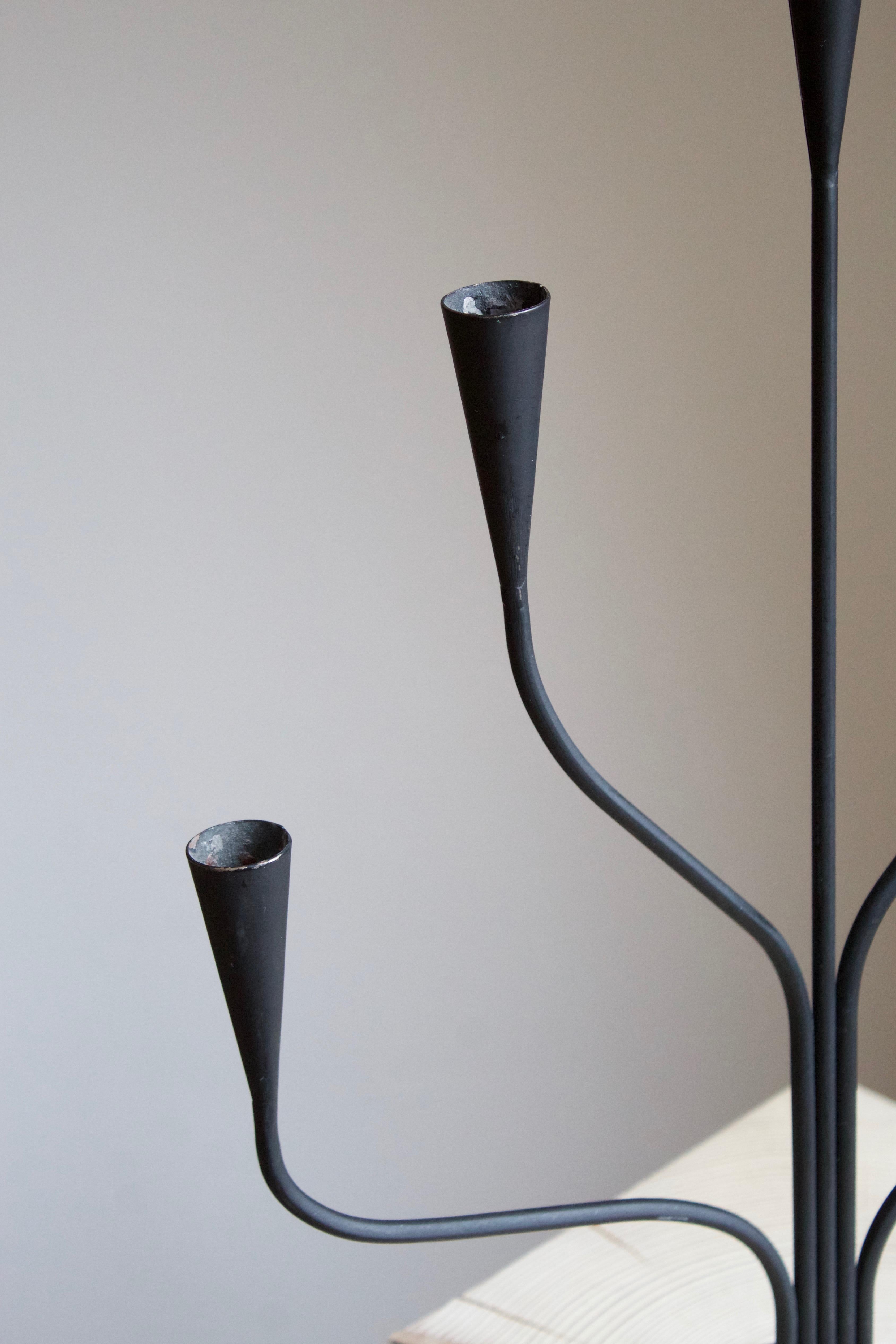 Mid-20th Century Swedish, Organic Candelabra, Lacquered Metal, Sweden, 1950s