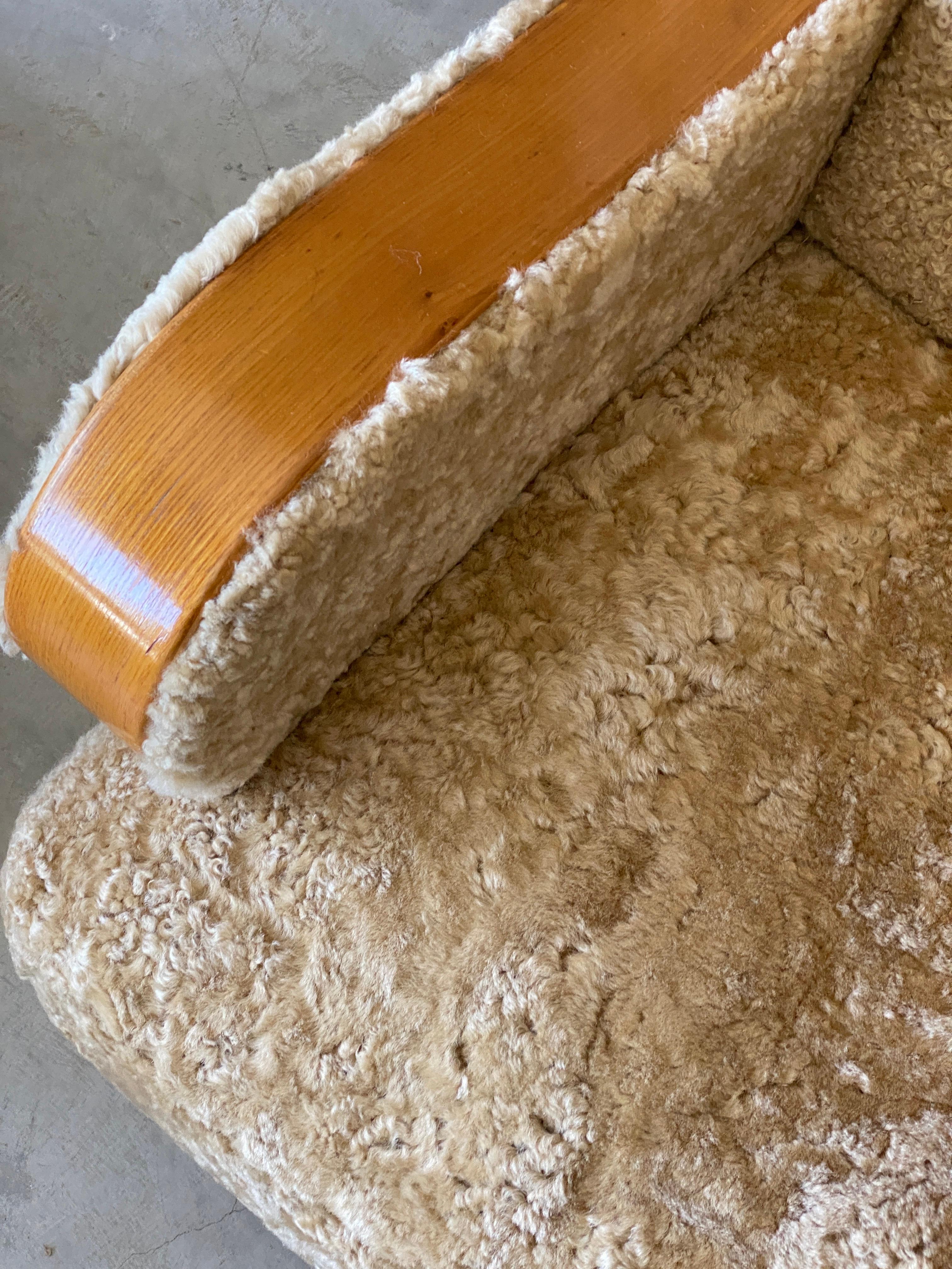 Swedish, Organic Lounge Chairs, Sheepskin, Beech, Sweden, 1930s 2