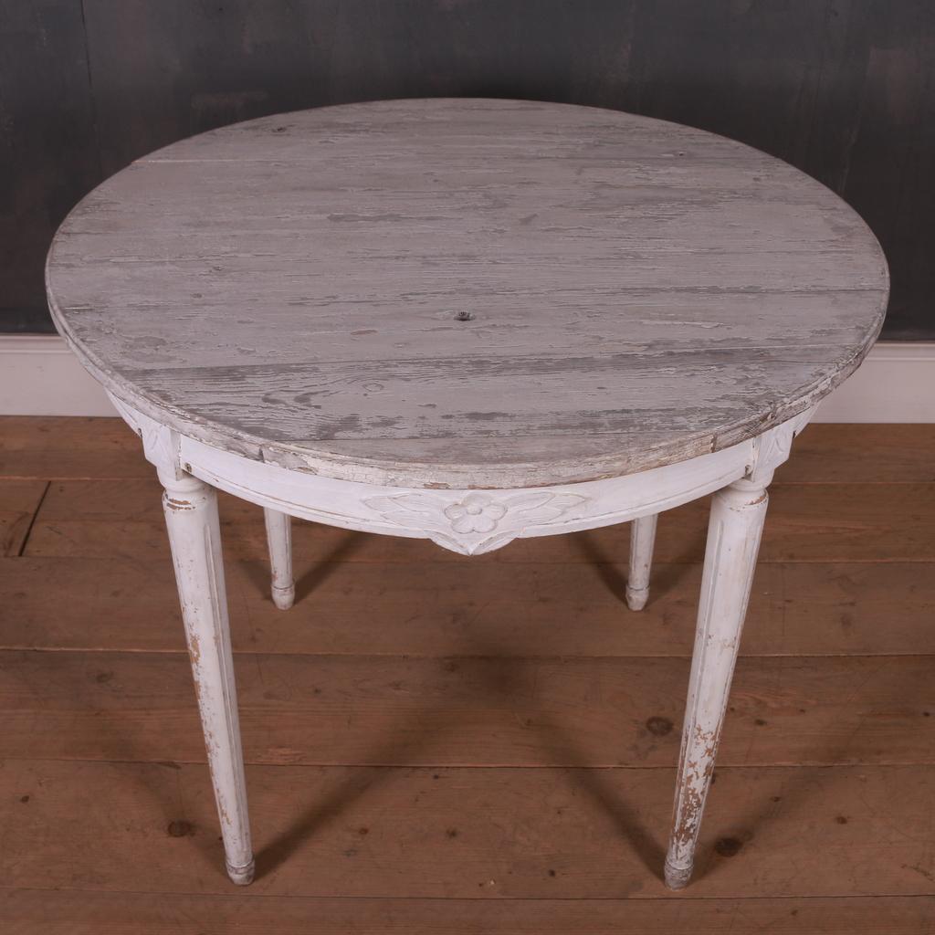 19th Century Swedish Original Painted Lamp Table For Sale