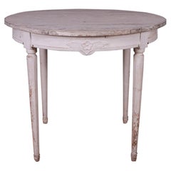 Antique Swedish Original Painted Lamp Table