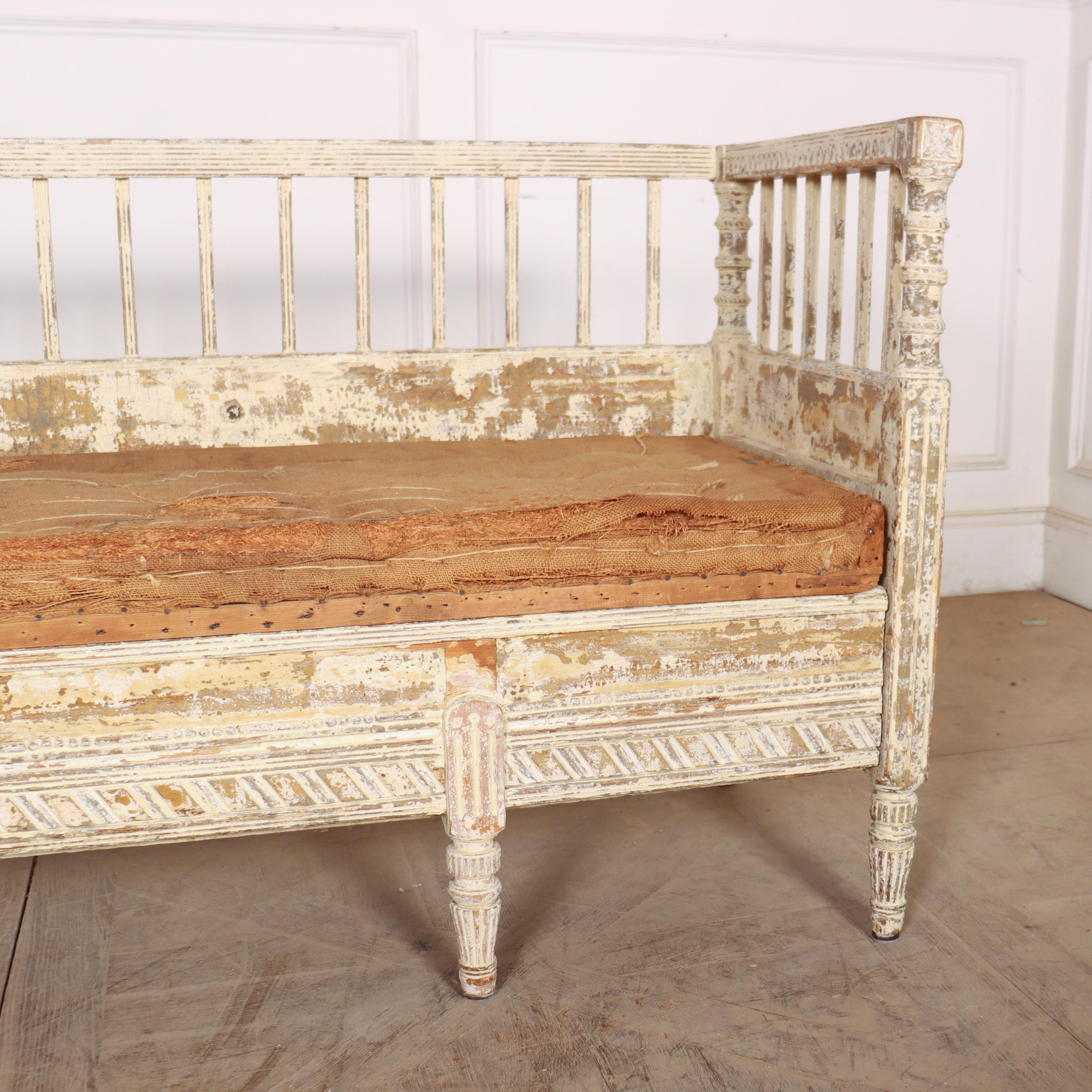 Banco Settle Sueco Original Pintado en Bueno estado para la venta en Leamington Spa, Warwickshire