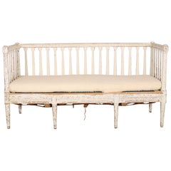 Swedish Original Painted Settle Bench