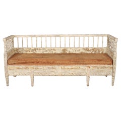 Swedish Original Painted Settle Bench