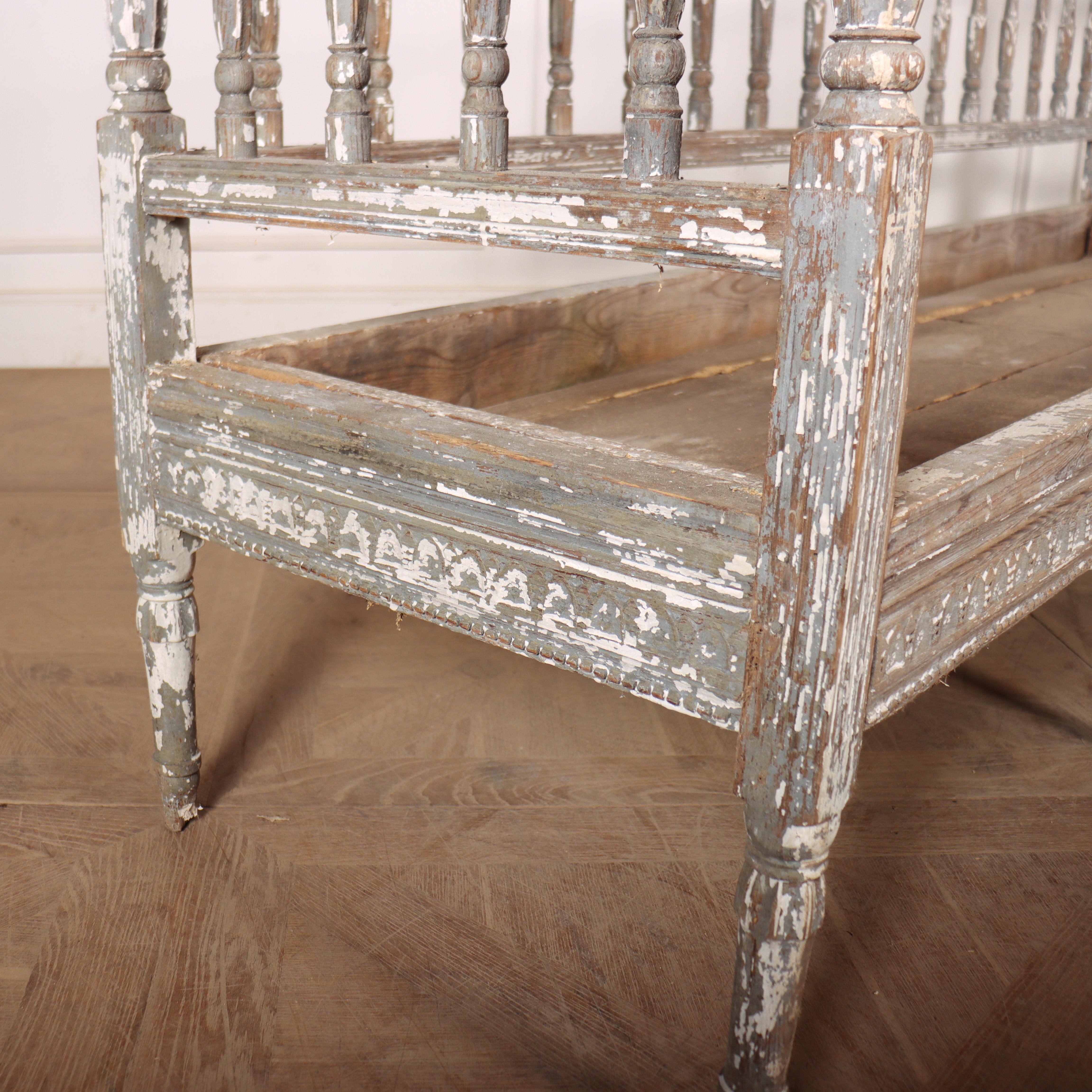 19th Century Swedish Original Painted Settle