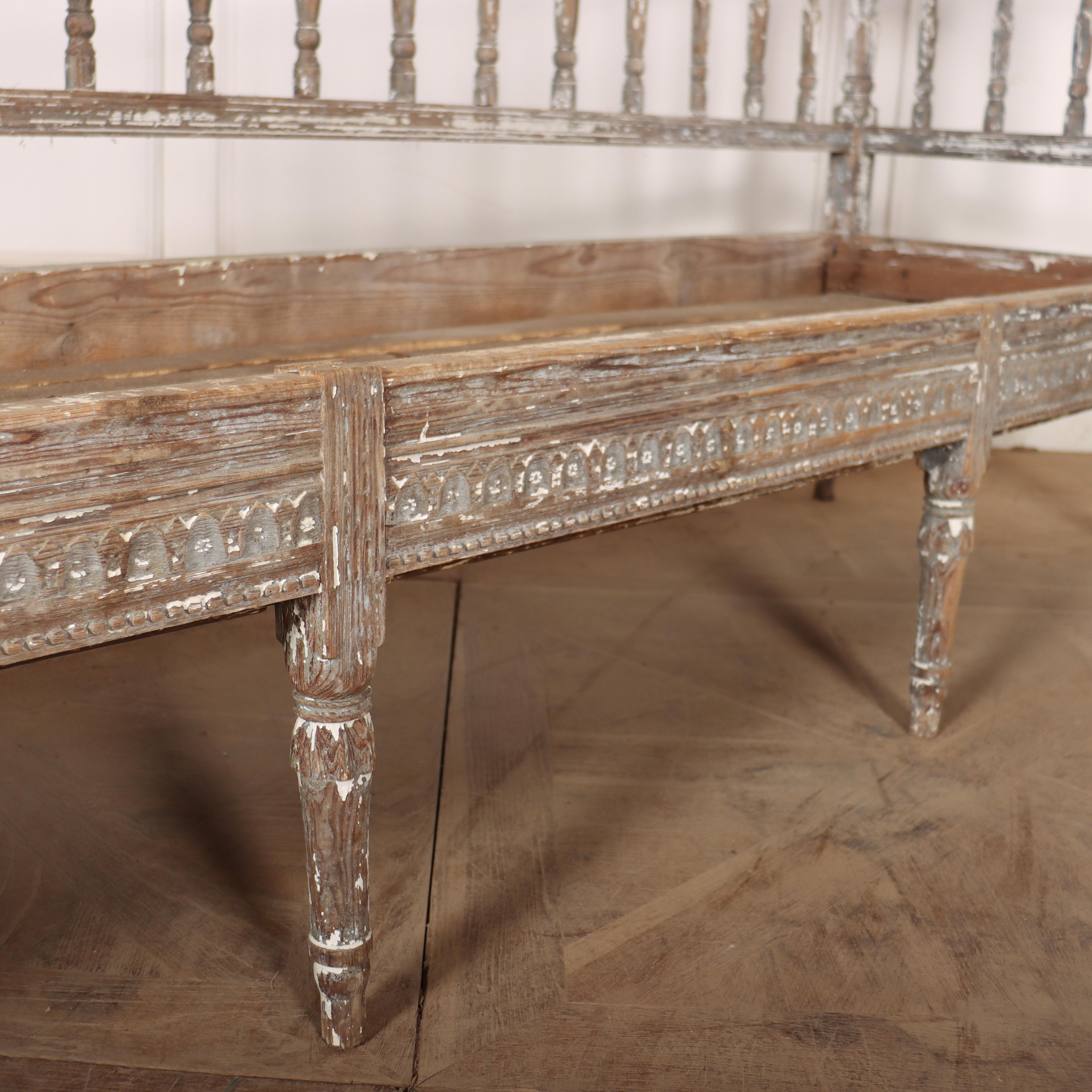 Pine Swedish Original Painted Settle