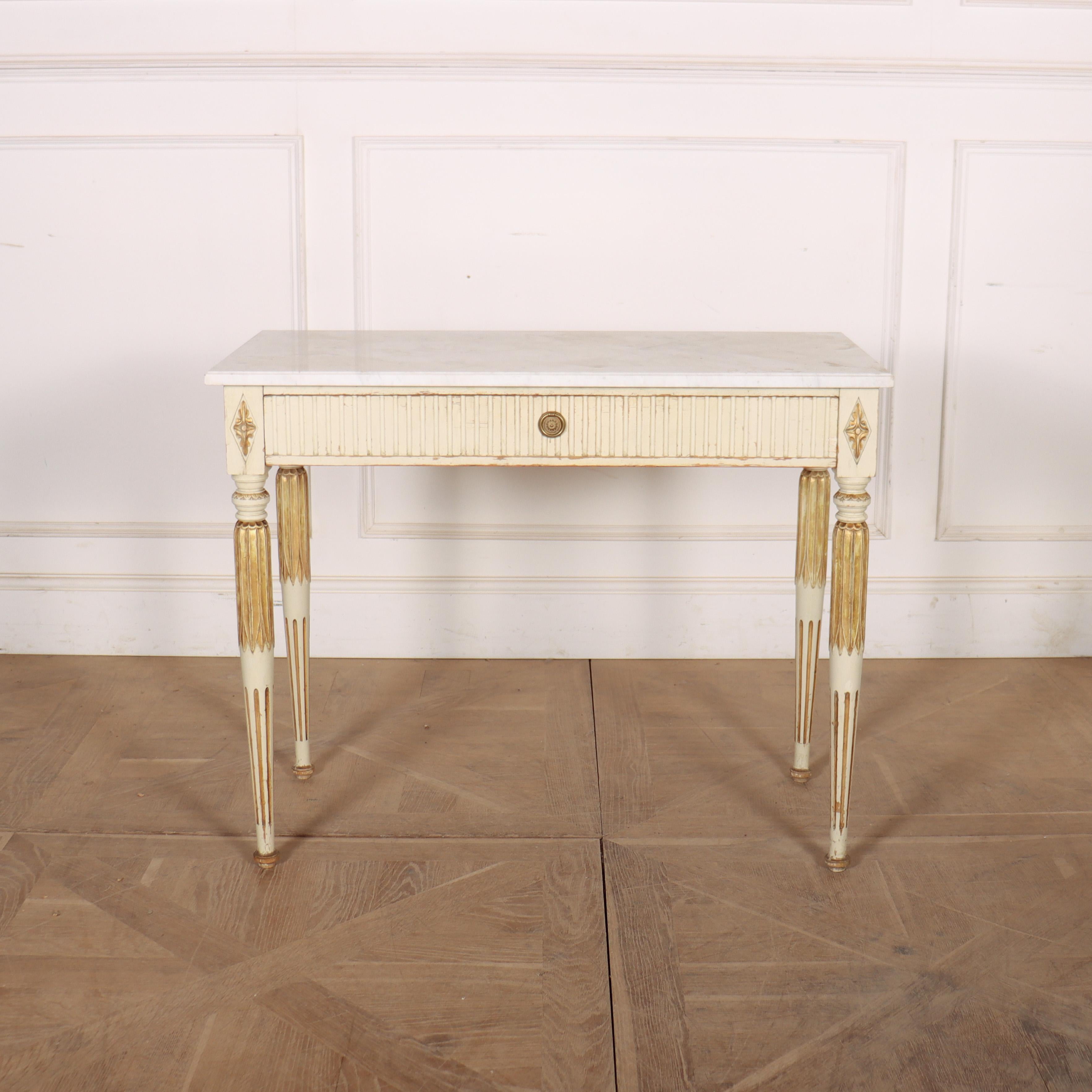 Late 19th century Swedish original paint and guilt pine side table with a marble top. 1890. 


Code: 9070

Dimensions:
W: 37