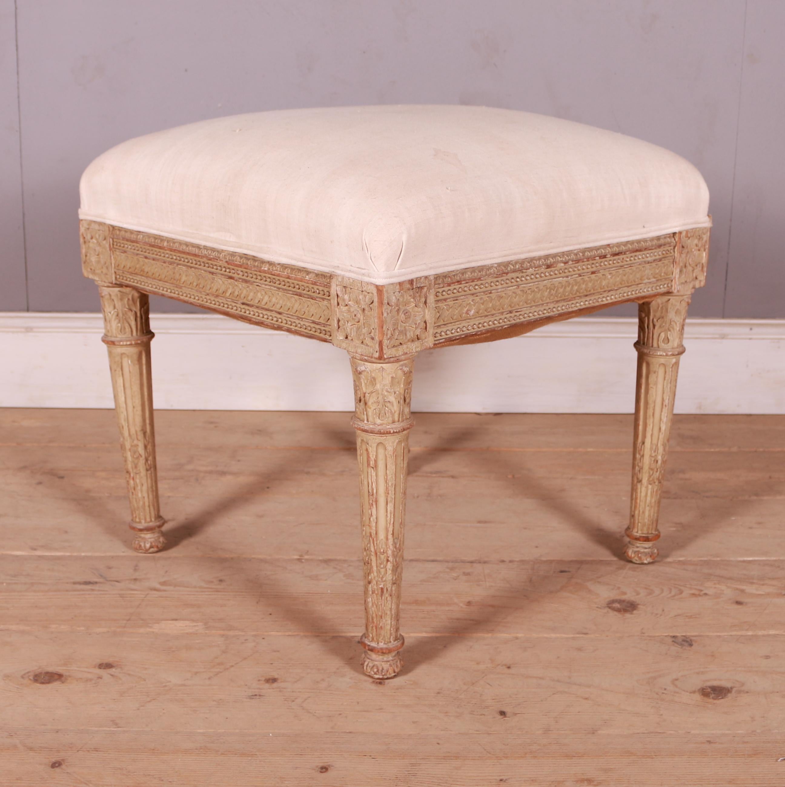 Swedish Original Painted Stool In Good Condition For Sale In Leamington Spa, Warwickshire