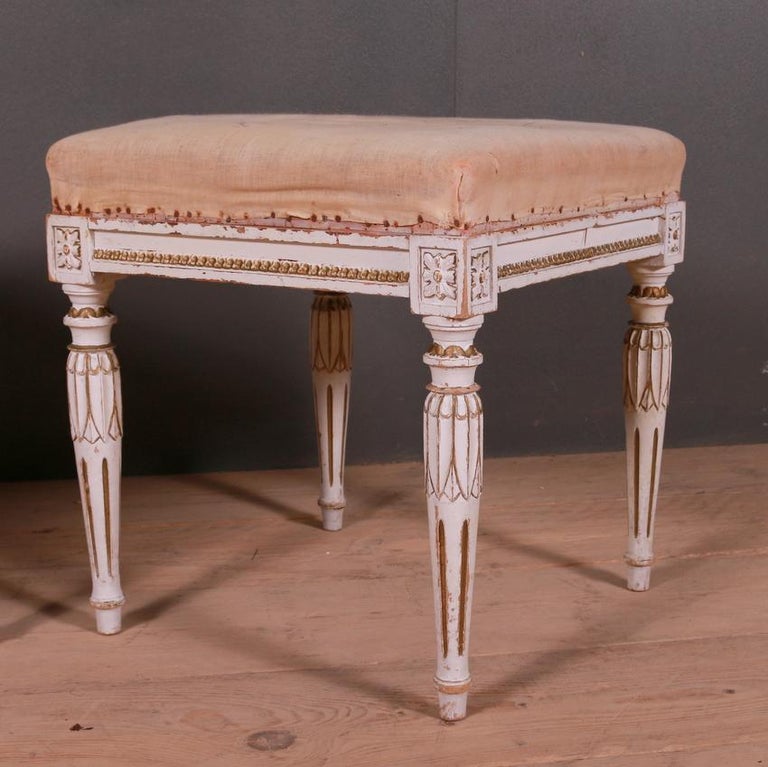 Gustavian Swedish Original Painted Stools In Good Condition For Sale In Leamington Spa, Warwickshire