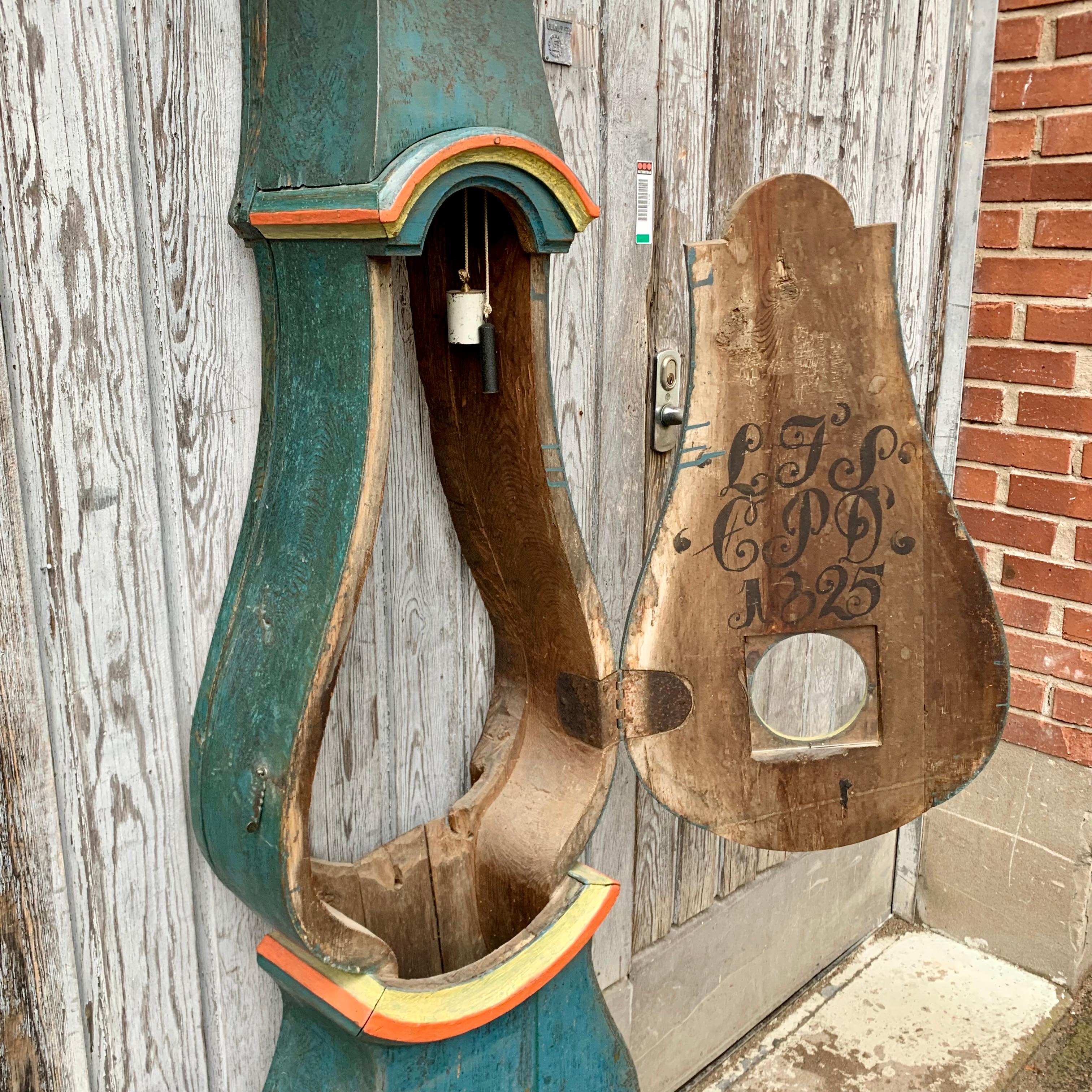 Swedish Original Painted Wedding Mora Clock Dated 1825 8