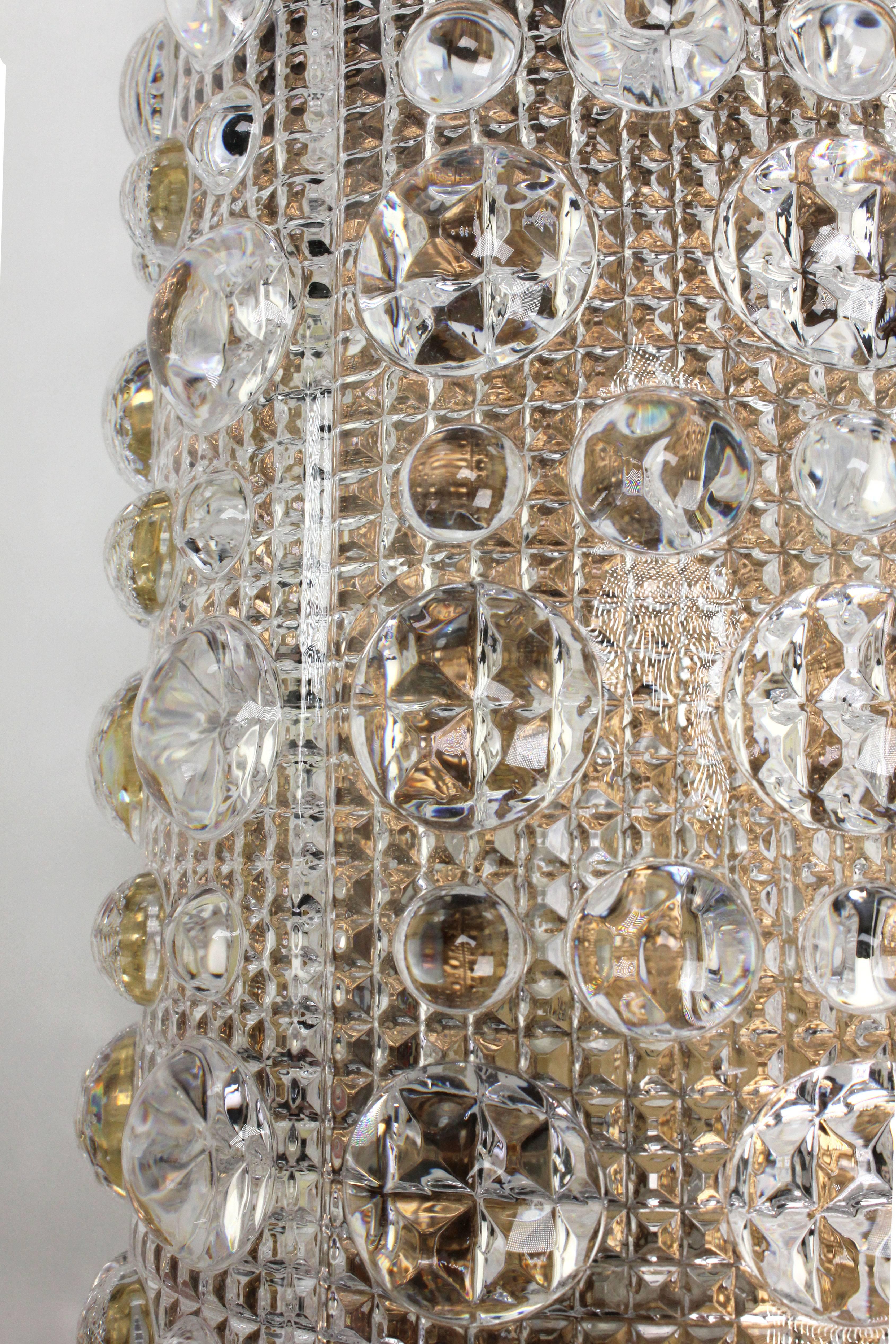 Hand-Crafted Carl Fagerlund for Orrefors Bubble Texture Crystal Sconce, 1950s For Sale