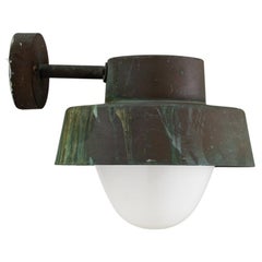 Swedish Outdoor Wall Lamp in Copper and Glass